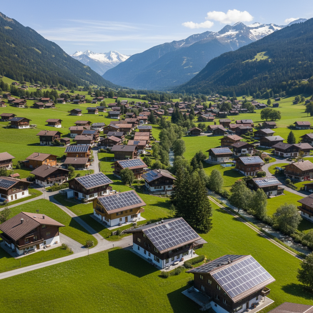 Solaranlage auf Schweizer Hausdach